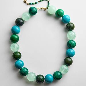 Baublebar Jane Beaded Necklace Green Blue Multicolor